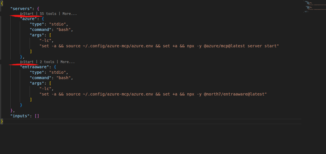 Starting the MCP servers in VS Code