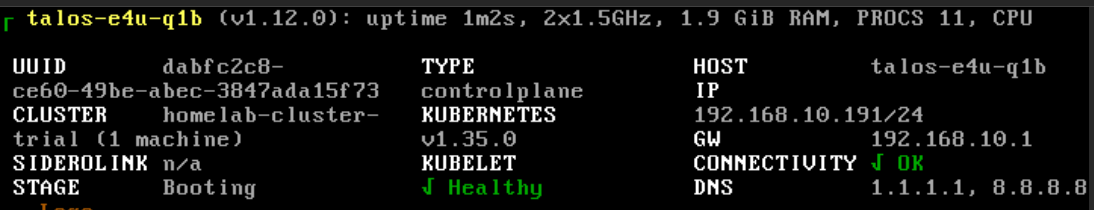 Booting Control Plane